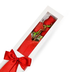Caja con 3 Rosas Rojas