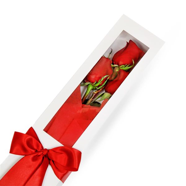 Caja con 3 Rosas Rojas