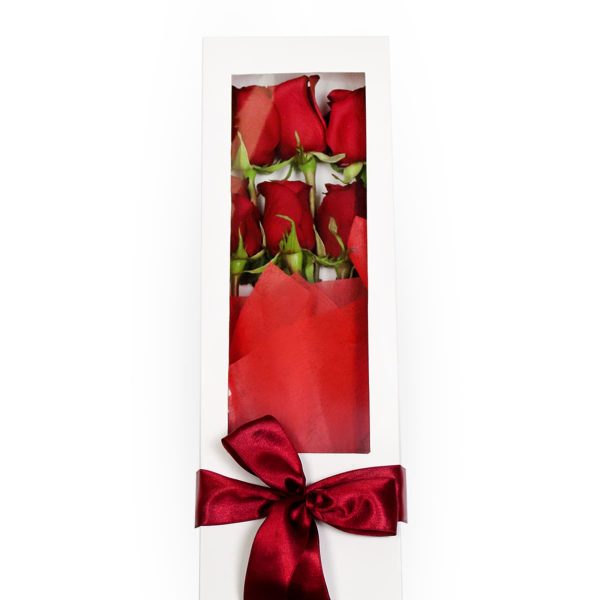 Caja con 6 Rosas Rojas
