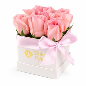 box de 9 rosas rosadas