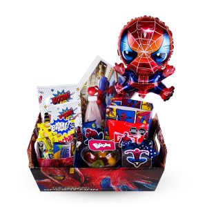 Desayuno Sorpresa con temática de Spiderman (Marvel). Regalo de superhéroe ideal para niños y niñas, con servicio de delivery a domicilio en Lima.
