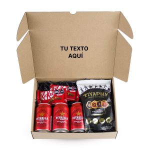 Pack Snack Box de Dulce Regalo. Caja sorpresa con cervezas, snack y chocolates, ideal para un break con entrega a domicilio en Lima.