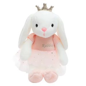 Peluche de conejita con vestido de tul de Dulce Regalo. Juguete suave y tierno, ideal para regalo de mujer, niña o bebé, con entrega a domicilio en Lima.