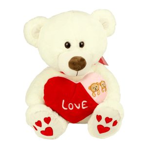 Peluche de Osito Amoroso de Dulce Regalo. Oso de peluche suave y tierno, ideal como regalo romántico para expresar cariño o afecto, con entrega a domicilio en Lima.