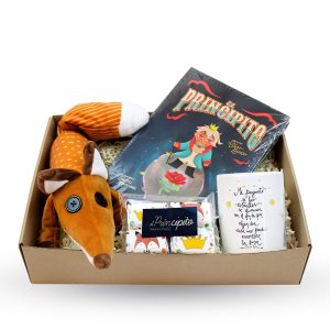 Box El Principito con libro, tierno peluche, chocolates y taza.